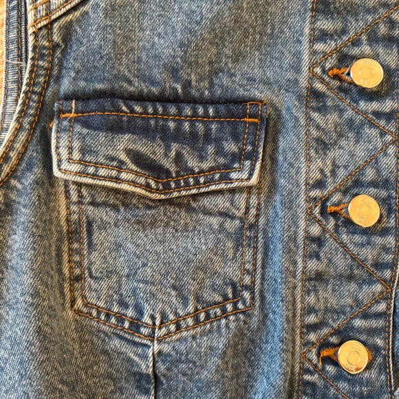 Zara Denim Button Up Vest Top - Picture 2 of 4